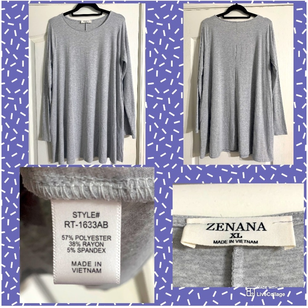 NWOT || Zenana || Gray Tunic || XL
